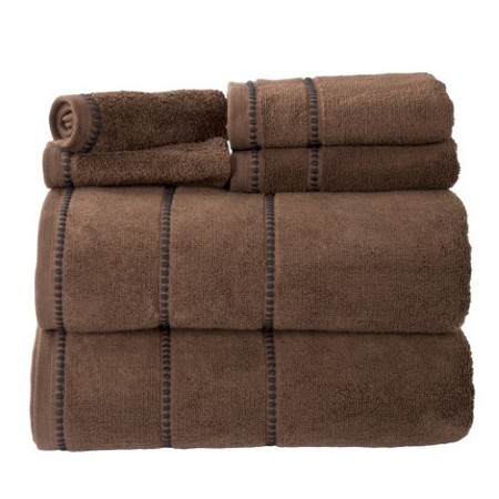 Hastings Home 6-piece 100-percent Cotton Towel Set with 2 Bath Towels, 2 Hand Towels and 2 Washcloths (Chocolate) 871401ASR